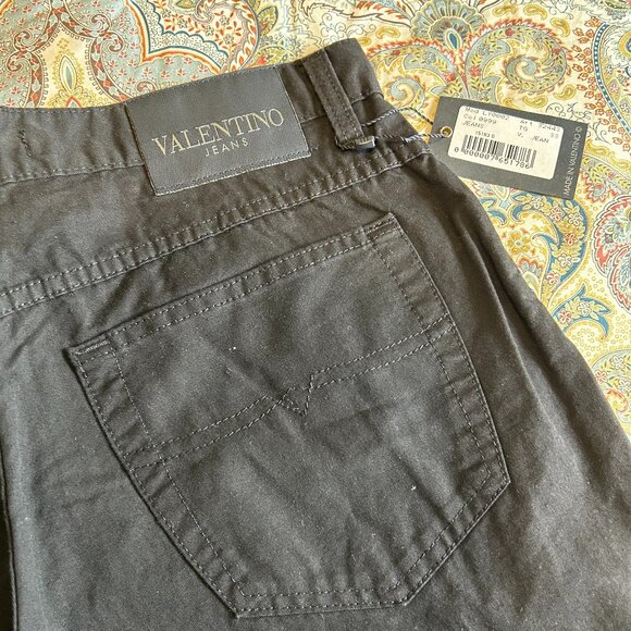 NWT Valentino Ladies Jeans - Black Cotton Twill  - Straight Leg Size  33 X 33 - Picture 4 of 12